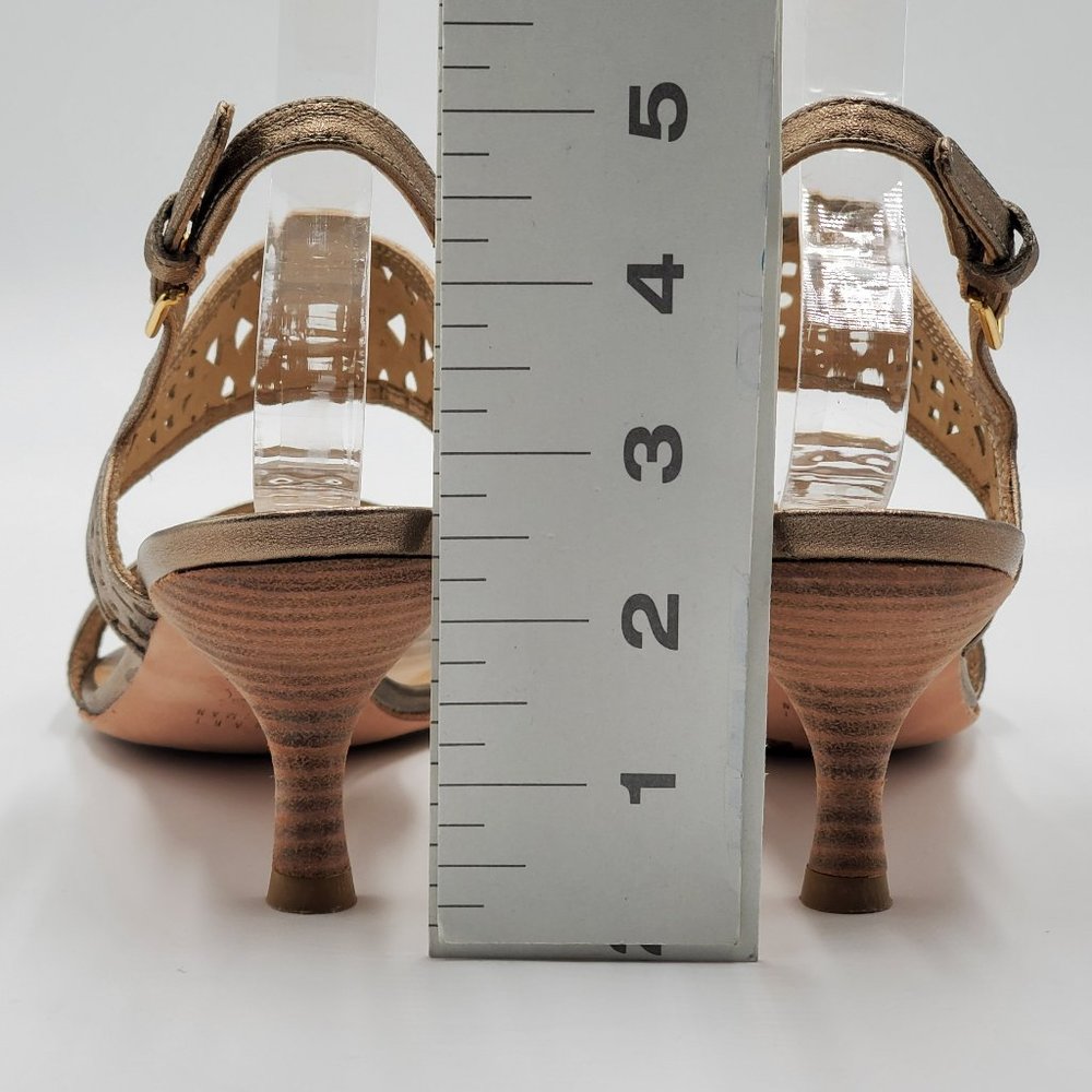 Stuart Weitzman Metallic Leather Kitten Heels - Picture 13 of 16